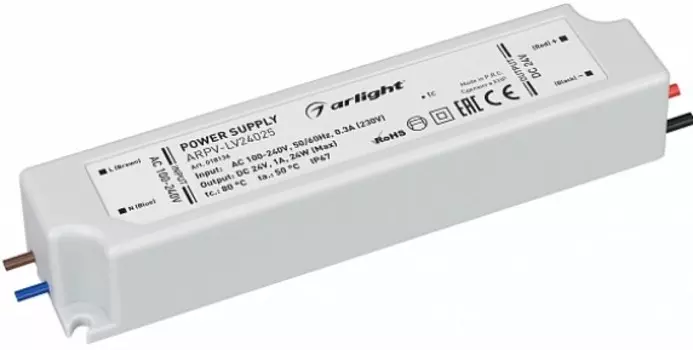 Блок питания Arlight ARPV-LV24025 018136 24V, 1.0A, 24W, IP67, пластик