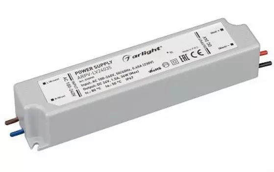 Блок питания Arlight ARPV-LV24035 010999 24V, 1.5A, 36W, IP67, пластик