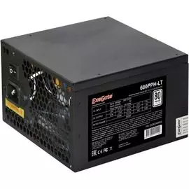 Блок питания ATX Exegate 600PPH-LT 600W, APFC, 120mm fan, 80Plus Standart