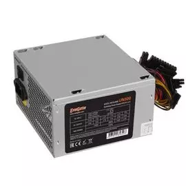 Блок питания ATX Exegate UN500 EX244555RUS-PC 500W, PC, 12cm fan, 24p+4p, 6/8p PCI-E, 3*SATA, 2*IDE, FDD + кабель 220V в комплекте