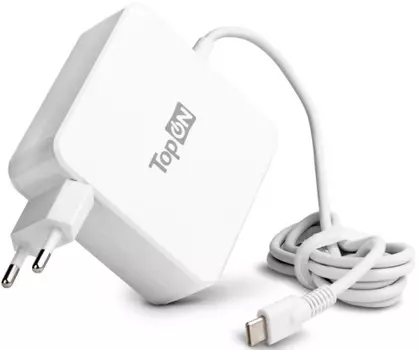 Блок питания для ноутбука Dell TopOn TOP-DE100QW 100W кабель Type-C, Power Delivery, Quick Charge 3.0, в розетку, кабель 180 см. Белый.