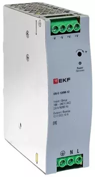 Блок питания EKF DR-E-120W-12 на дин рейку 120 вт, 220 В AC /12 В DC