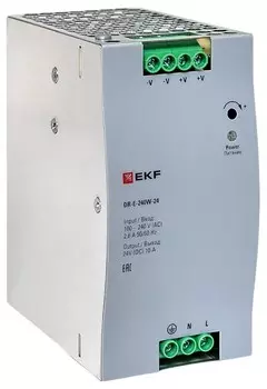 Блок питания EKF DR-E-240W-24 на дин рейку 240 Вт, 220 В AC /24 В DC