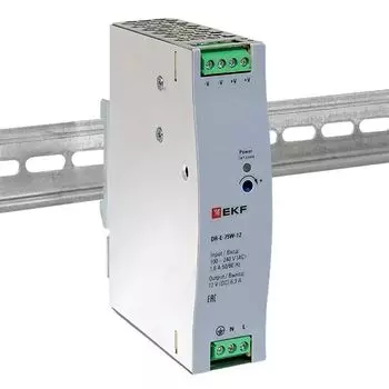 Блок питания EKF DR-E-75W-12 на дин рейку 75 Вт, 220 В AC /12 В DC