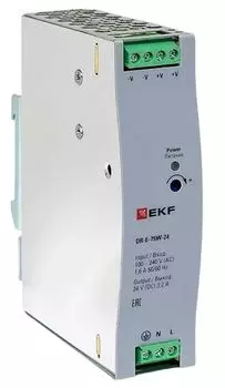 Блок питания EKF DR-E-75W-24 на дин рейку 75 Вт, 220 В AC /24 В DC