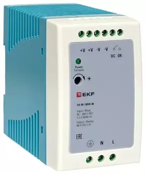 Блок питания EKF DR-M-100W-48 на дин рейку 100 Вт, 220 В AC /48 В DC