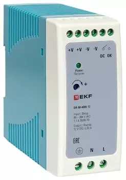 Блок питания EKF DR-M-40W-12 на дин рейку 40 Вт, 220 В AC /12 В DC