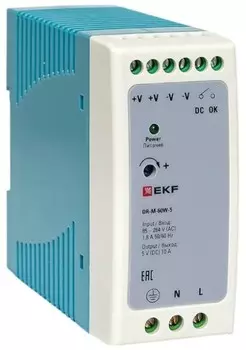 Блок питания EKF DR-M-60W-5 на дин рейку 60 вт, 220 В AC /5 В DC