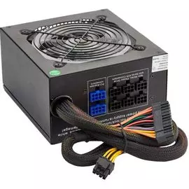 Блок питания Exegate 800W EVO800 EX280441RUS-S ATX, APFC, SC, 12cm RGB fan, 24pin, 2x(4+4)pin, 2xPCI-E, 6xSATA, 3xIDE, Cable Management, black, кабель