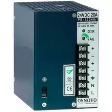 Блок питания OSNOVO PS-12240/I промышленный. DC12V, 20A (240W). Диапазон входных напряжений: AC115, 230V. КПД: 80%. Регулировка выходного напряжения в