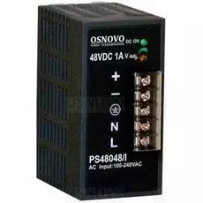 Блок питания OSNOVO PS-48048/I Промышленный . 1 выход: DC48V, 1A (48W). Диапазон входных напряжений: AC100-240V. КПД: 83%. Защита от короткого замыкан