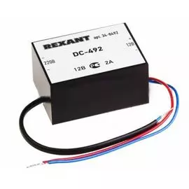 Блок питания Rexant 34-0492 стабилизированный 12В, 2А, внутренняя установка DC-492