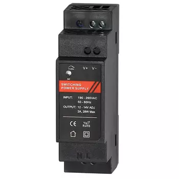 Блок питания Smartec ST-PS102DDS-BK 12 VDC/ 2 A, крепление на DIN-рейку, черный