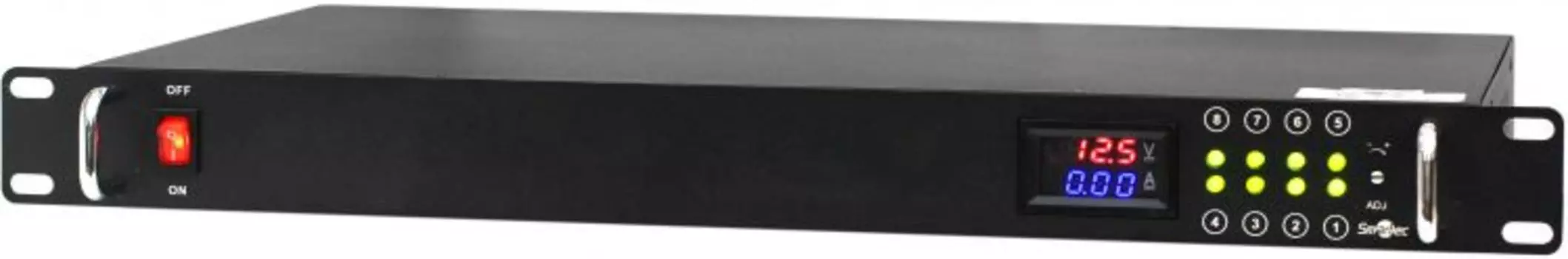 Блок питания Smartec ST-PS110DRD-BK 12 VDC/10 A, 8 каналов, цифровой дисплей, корпус в стойку 1U, черный
