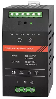 Блок питания Smartec ST-PS210DDU-BK 24 VDC/ 10 A, крепление на DIN-рейку, черный
