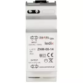 Блок питания Zamel ZNM-08-14 LED 14V DC 8W на DIN-рейку