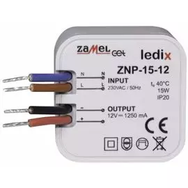 Блок питания Zamel ZNP-15-12 LED 12V DC 15W в монт.коробку