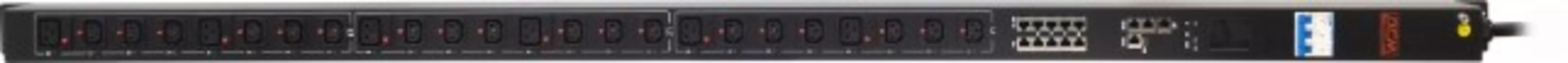 Блок распределения питания Powercom PDU-32AVMS24-18C3-6C9-3P вертикальный 18xC13 6xC19 сет.монит. 3x