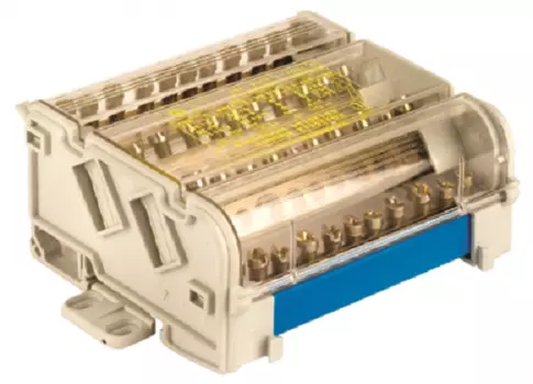 Блок распределительный на DIN рейку DKC BD125154 4р 125А, 11х6мм 2х7,5мм 2x9мм., "Quadro"