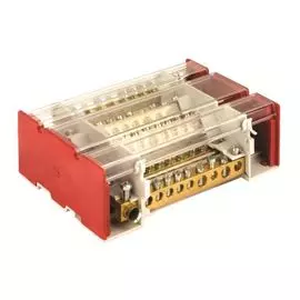 Блок распределительный на DIN рейку DKC BD3160164 с выносной клеммой 4р 160А, 11х7мм 2х8мм 2х9мм 1х12мм, "Quadro"