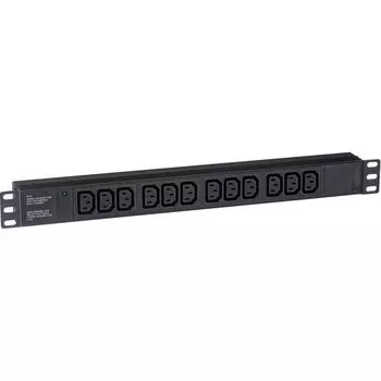 Блок розеток 19", 12 розеток Exegate ServerPro PDU-19H007 Al-12C13-C20 EX280865RUS (19", 1U, Алюминий, 12 IEC 320 C13, С20, черный, RTL)