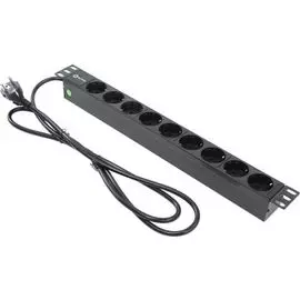 Блок розеток 19, 9 розеток 5bites PDU919P-02 PVC, 1U, 2M*3G*1.5MM2, VDE