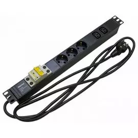 Блок розеток 19", 5 розеток Hyperline SHE19-3SH-2IEC-B-2.5EU