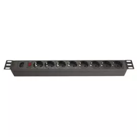 Блок розеток 19", 8 розеток DKC R519SH8OPSHC14 10A с выключателем Вых: 8хSchuko, Вх: С13х2м, "RAM telecom"