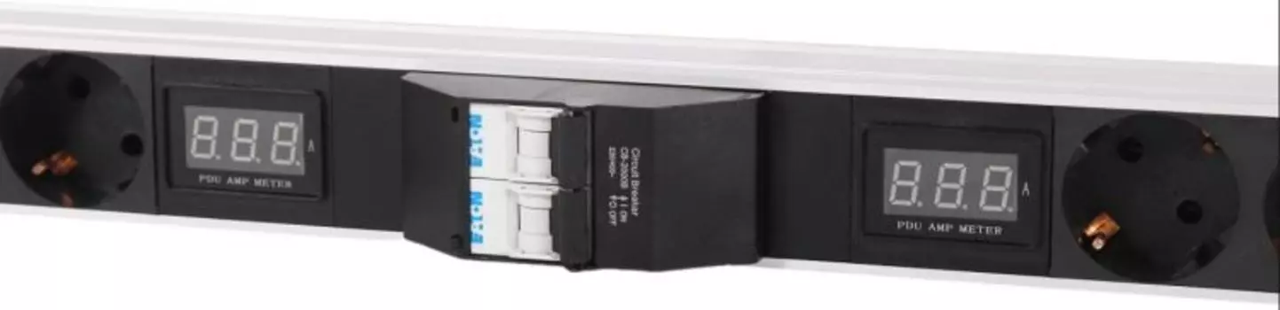 Блок розеток ЦМО R-32-10S-10C13-10C19-A-Am-1820-K вертикальный, Rem-32 без шнура с авт., и амп., 10*Sсhuko, 10*IEC 60320 C13, 10*IEC 60320 C19, 32 А,