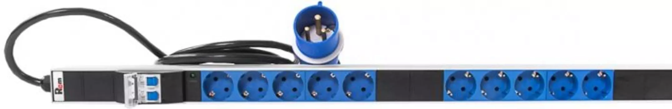 Блок розеток ЦМО R-32-20S-A-I-1420-3-2P вертикальный, Rem-32, 1 фаза 32A, 2 авт, инд, 20 S, 1420 мм, вх IEC 309, шнур 3 м