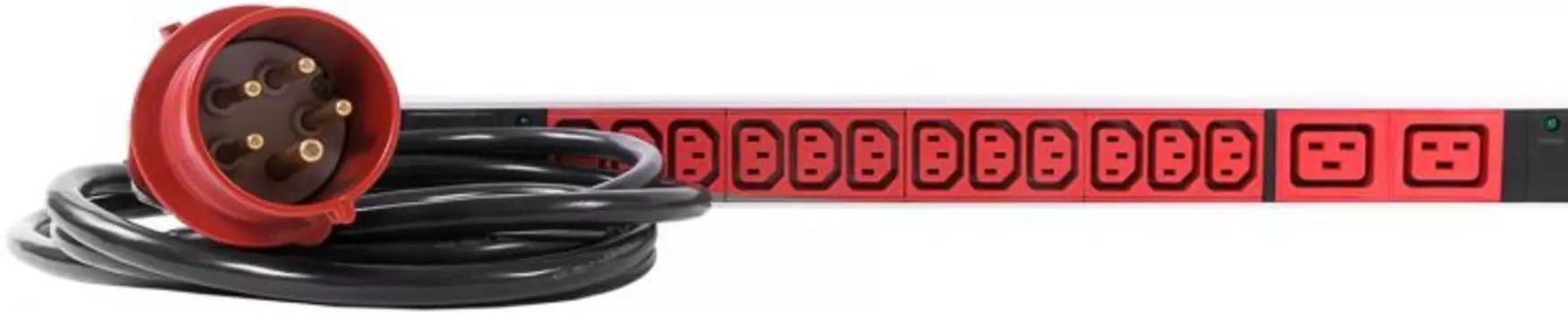 Блок розеток ЦМО R-3x16-36C13-6C19-I-1420-3-3PN вертикальный, Rem-3x16, 3 фазы 16A, инд, 36*C13, 6*C19, 1420 мм, вх IEC 309, шнур 3 м