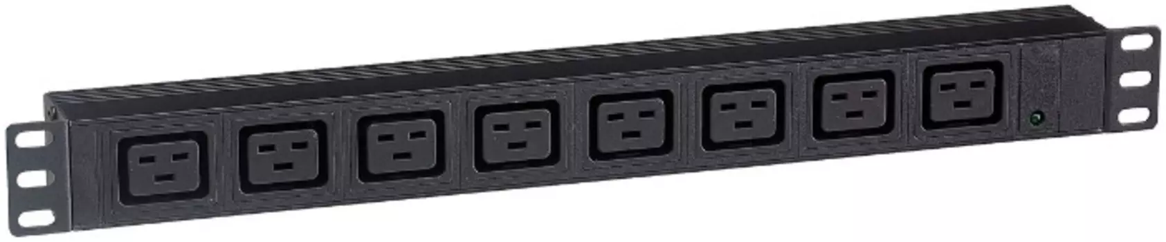 Блок розеток Exegate ServerPro PDU-19H014 Al-8C19-C20 EX280872RUS (19", 1U, Алюминий, 8 IEC 320 C19, С20, черный, RTL)