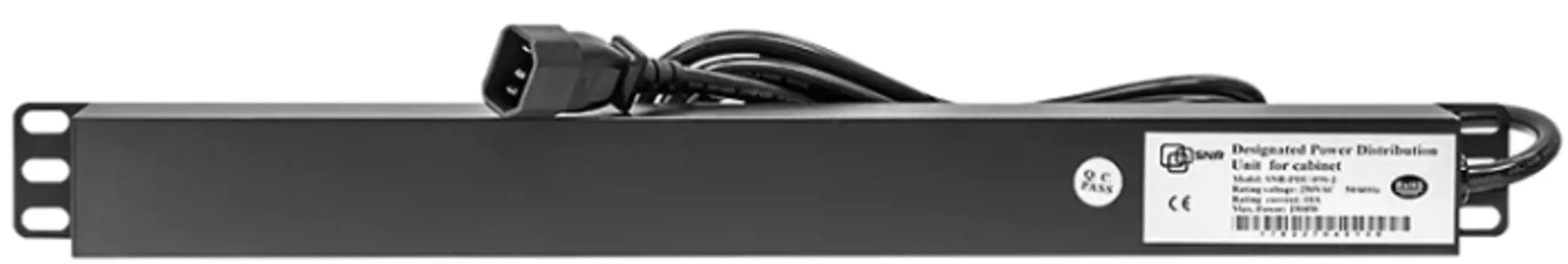 Блок розеток SNR SNR-PDU-09S-2 Блок электрических розеток на 9 гнезд Schuko, шнур питания 2 м с вилкой C14