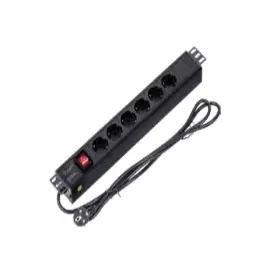 Блок розеток Wize WPDU1U-6 19" крепление, 6 розеток