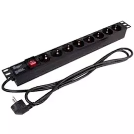 Блок розеток Wize WPDU1U-8 19" крепление, 8 розеток