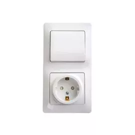 Блок Schneider Electric GSL000170 розетка с/з со шторками и 1-кл. выключатель белый