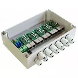 Блок TFortis SG-Switch грозозащиты, обеспечивает дополнительную защиту цепей питания 220В и Ethernet-коммутаторов TFortis PSW от помех большой энергии