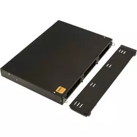 Бокс Hyperline FO-19V-1U-3xSLT-W130H30-24UN-BK оптический универсальный 19" выдвижной, с полкой, от 8 до 24 портов (SC, duplex LC, ST, FC), со сплайс