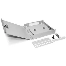 Бокс Hyperline FO-WBY-8UN-MI оптический универсальный, настенный на 8 портов (SC, duplex LC, ST, FC) с держателем для 8 КДЗС, фиксатором центрального