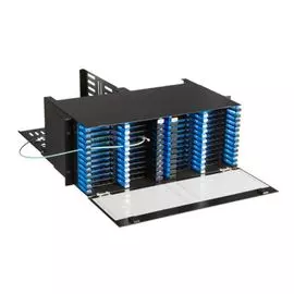 Бокс Lanmaster LAN-FOBM-48MCC-4U 19" на 48 компактных кассет MPO, 4U, черный