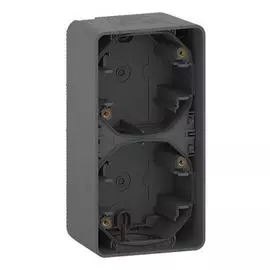 Бокс Schneider Electric MUR37912 2-ой для накладного вертикального монтажа, IP55 антрацит