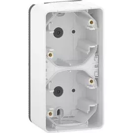 Бокс Schneider Electric MUR39912 Mureva Styl наружужный белый 2-ой для накладного вертикального монтажа, IP55