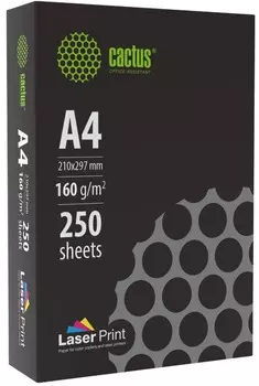 Бумага Cactus CS-LPA4160250 A4/160г/м2/250л./белый для лазерной печати