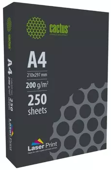 Бумага Cactus CS-LPA4200250 A4/200г/м2/250л./белый для лазерной печати