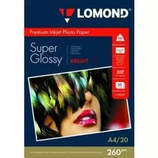 Бумага Lomond 1103101 A4 суперглянцевая фотобумага, 260г/м2, 20 листов