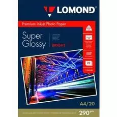 Бумага Lomond 1108100 суперглянцевая, A4, 290 г/м2, 20 листов