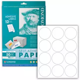 Бумага Lomond 2101115 Самоклеящаяся бумага LOMOND универсальная для этикеток, A4, 12 делен. (D60мм), 70 г/м2, 50 листов