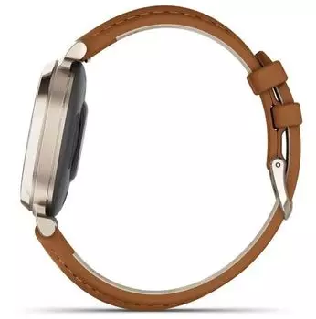 Часы Garmin Lily 2 Classic 010-02839-02 кремовое золото, коричневый кожаный ремешок 35,4мм