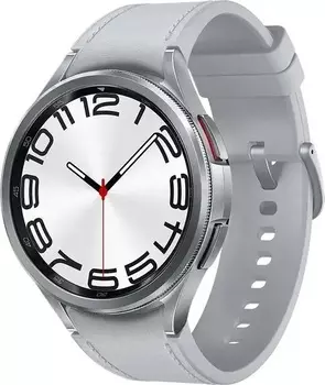 Часы Samsung Galaxy Watch 6 Classic SM-R960NZSACIS 47мм, корпус серебристый, ремешок серебристый