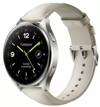 Часы Xiaomi Watch 2 BHR9306GL Titan Gray Case With White Leather Strap